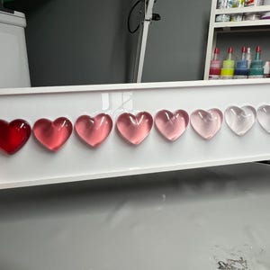 Red Ombré Resin Gummy Hearts Wall Art: 3D Pop Art| Dopamine Decor| Fake Food