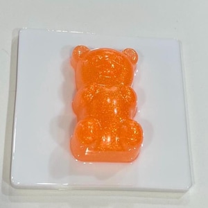 Gummi Bear Sparkle Glitter Wall Hanging, Gummy Bear Decor, Cute Apartment Decor, Nursery Kids Room, Happy Art
