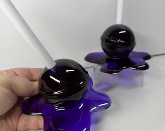 Smältande klubba extra stor popkonstdekor violett druva, hartsskulptur, godiskonst