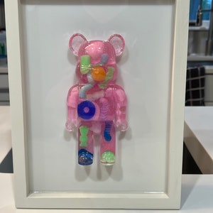 Giant Gummy Bear Candy Filled, 3D Pop Art wall art, Nursery Room Decor, Candy Art, Wall Hanging, Pink Glitter