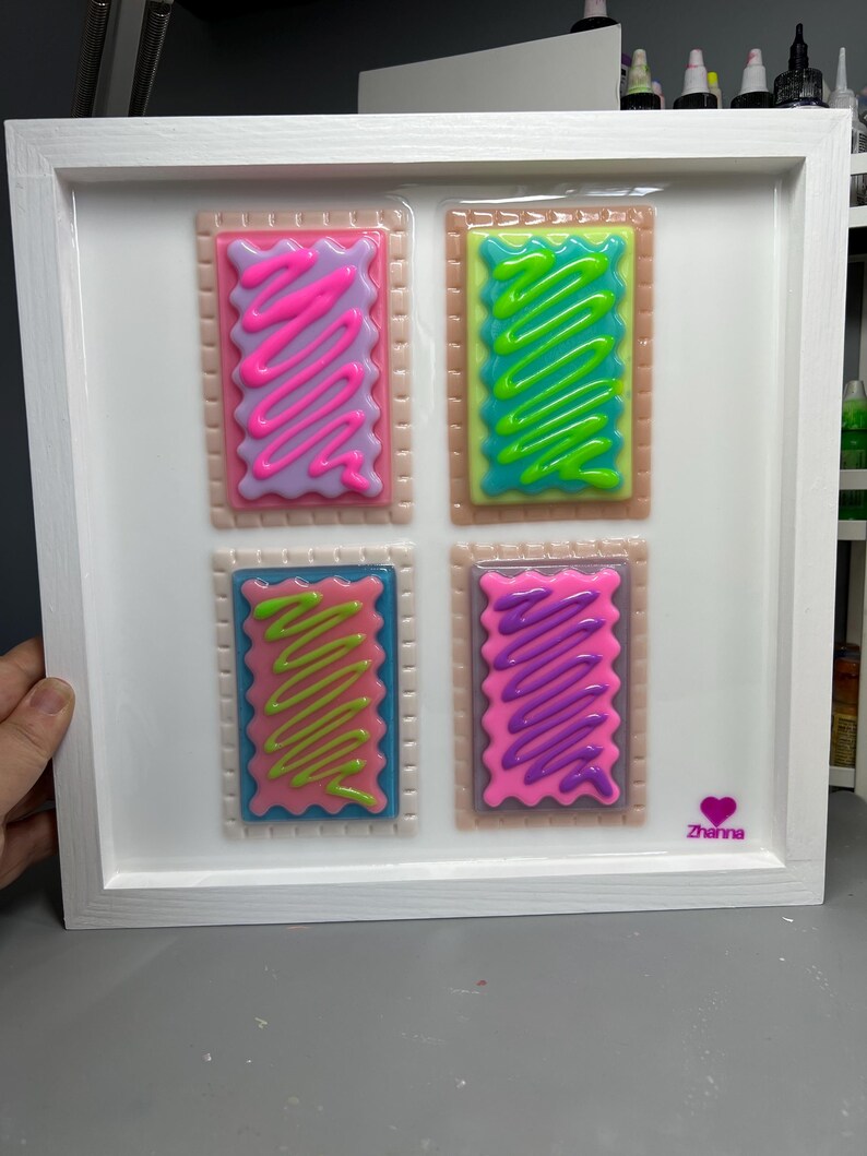 3D Pop Art Toaster Pastry Wall Hanging: Handmade Candy Art, Fun Bold Food Frosting Wall Decor OOAK Handmade image 7