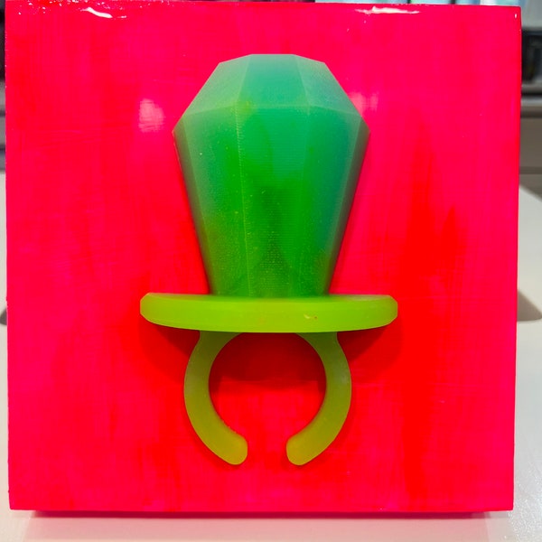 Giant Ring Pop Wall Art, Neon Pink and Green, 3D Pop Art, Neon Resin Art, Candy Art, 3D Ring Pop, Kids Nursery Decor, Pop Art, Resin Candy