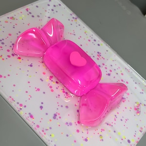 Pink Resin Gummy Candy Confetti Glitter, 3D Pop Art wall art, Nursery Room Decor, Candy Art, Wall Hanging