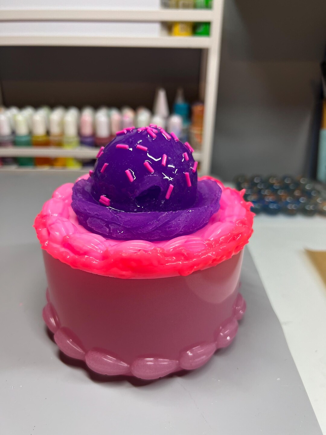 Sprinkles Ice Cream Frosting Round Box, Jewelry Box, Fake Cake, Trinket ...