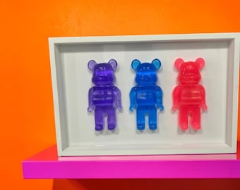 Rainbow Gummy Bear Wall Art | Candy Cabinet™ Resin Pop Art Sculpture | Colorful Maximalist Decor | Kawaii Candy Art | 11x17