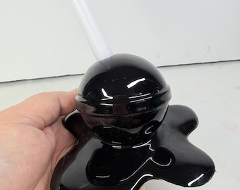Smältande Lollipop Extra Stor Pop Art Dekor Svart, Hartsskulptur, Godiskonst