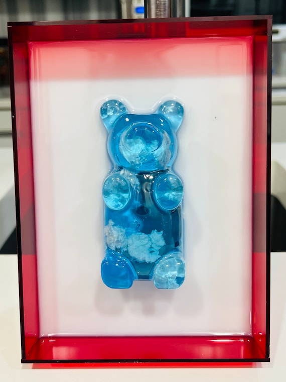 LARGE GUMMY BEAR 3D Wall Pop Art / Rainbow Glitter Resin Handmade