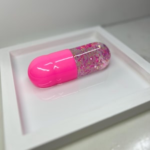 Magic Pink Pill Pop ART Happy Chill Pill Capsule, 3D Pop Art wall art, Candy Art, Wall Hanging