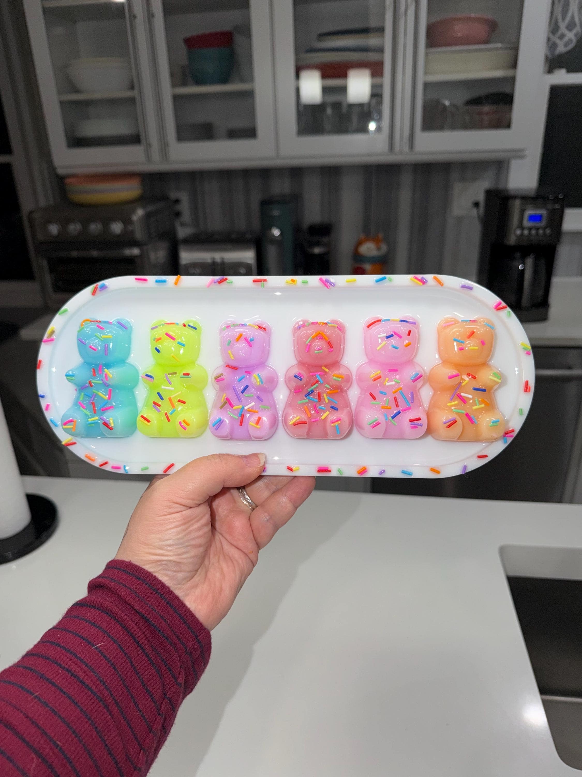 ハンドメイド樹脂グミベアウォールアート 13x5 カラフルポップアート