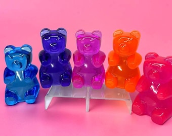 Große 12,7 cm große Gummibärchen-Figur aus Kunstharz – Bonbonfarbene Pop-Art-Dekoration – Holografisch verpackt – Tolles Geschenk für Kunstliebhaber und Sammler