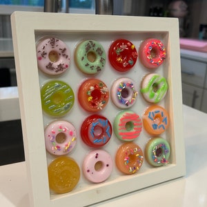 3D Donut Resin Wall Art: Neon Candy Pop Art, Kids Decor
