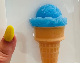 Ice Cream Wall Art, Blue Icecream, 3D Pop Art, Resin Art, Candy Art, 3D Ice Cream, Kids Nursery Decor, Pop Art, Resin Candy, Ice Cream Scoop