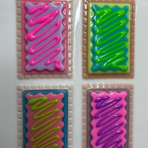 3D Pop Art Toaster Pastry Wall Hanging: Handmade Candy Art, Fun Bold Food Frosting Wall Decor OOAK Handmade image 9