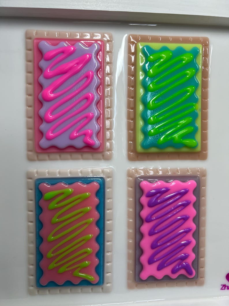 3D Pop Art Toaster Pastry Wall Hanging: Handmade Candy Art, Fun Bold Food Frosting Wall Decor OOAK Handmade image 9