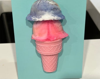 Gelato Ice Cream Resin Wall Art: Rainbow Pop Art, Kids Decor, Fun Kitsch Wall Decor 5x7