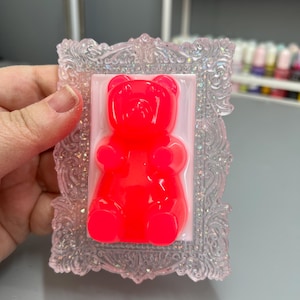 Gummy Bear Wall Art, Neon Pink, 3D Pop Art, Neon Resin Art, Candy Art, Pop Art Decor, Kids Nursery Decor, Shimmer Glitter Frame