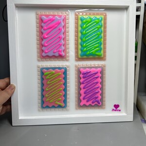 3D Pop Art Toaster Pastry Wall Hanging: Handmade Candy Art, Fun Bold Food Frosting Wall Decor OOAK Handmade image 10