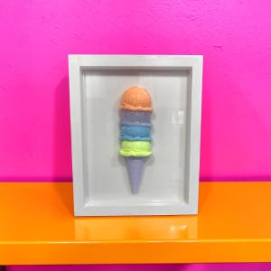 Sweet Stack – Rainbow Ice Cream Resin Sculpture | Handmade Pop Art | Collectible Dessert Decor