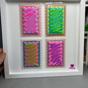 3D Pop Art Toaster Pastry Wall Hanging: Handmade Candy Art, Fun Bold Food Frosting Wall Decor OOAK Handmade image 1