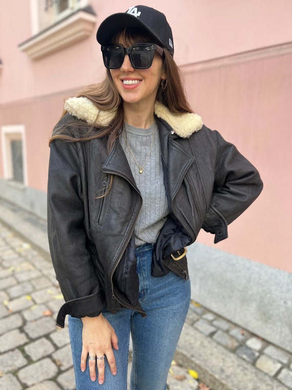 Chaqueta Aviador Chaqueta Biker Pelo Mujer Chaqueta De Piel De