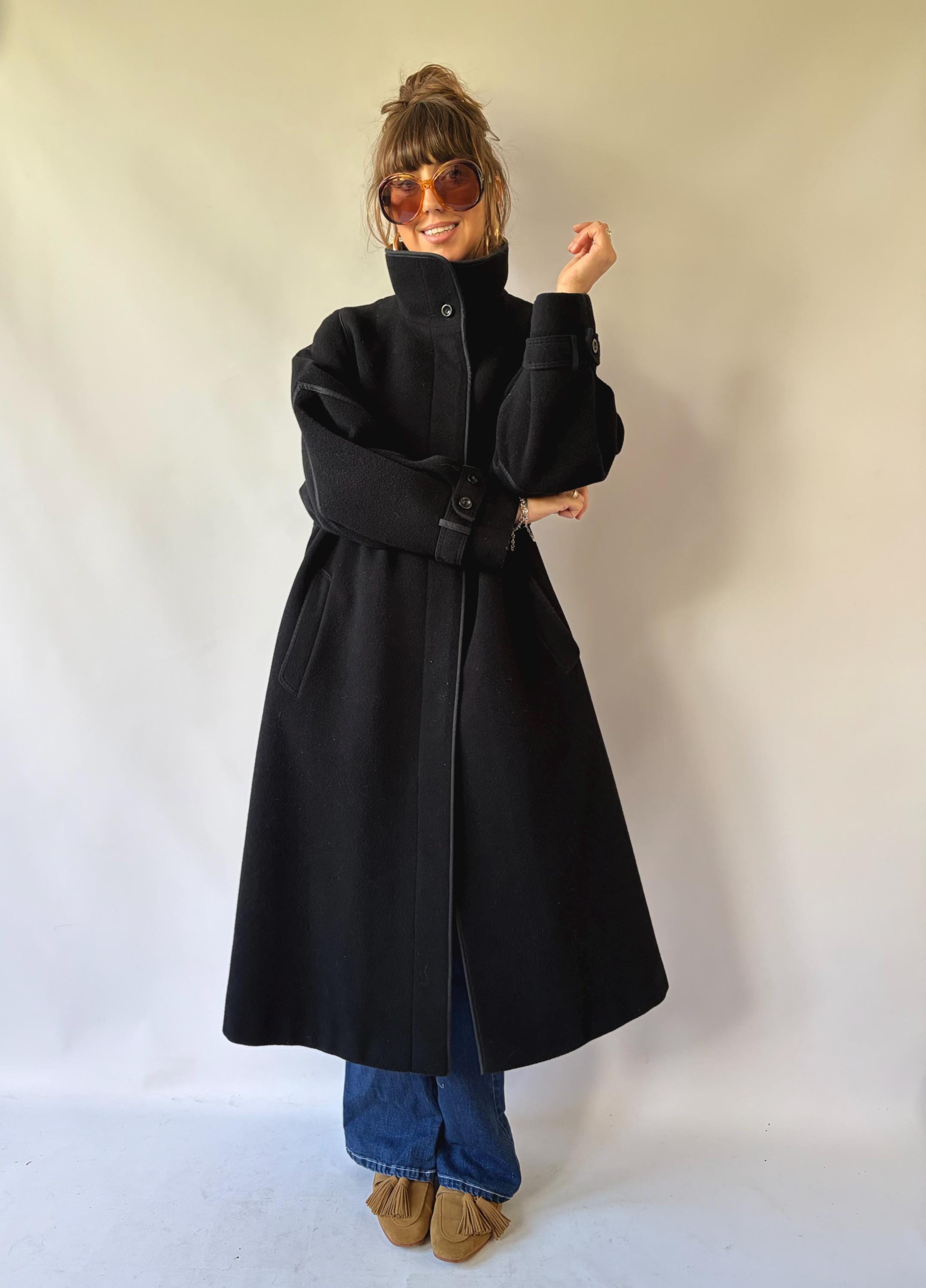 Vintage 80s Oversized Wool Coat - Etsy