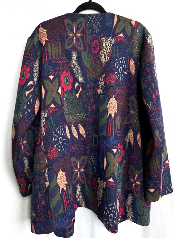 Vintage boho coat jacket blazer patterned abstrac… - image 10