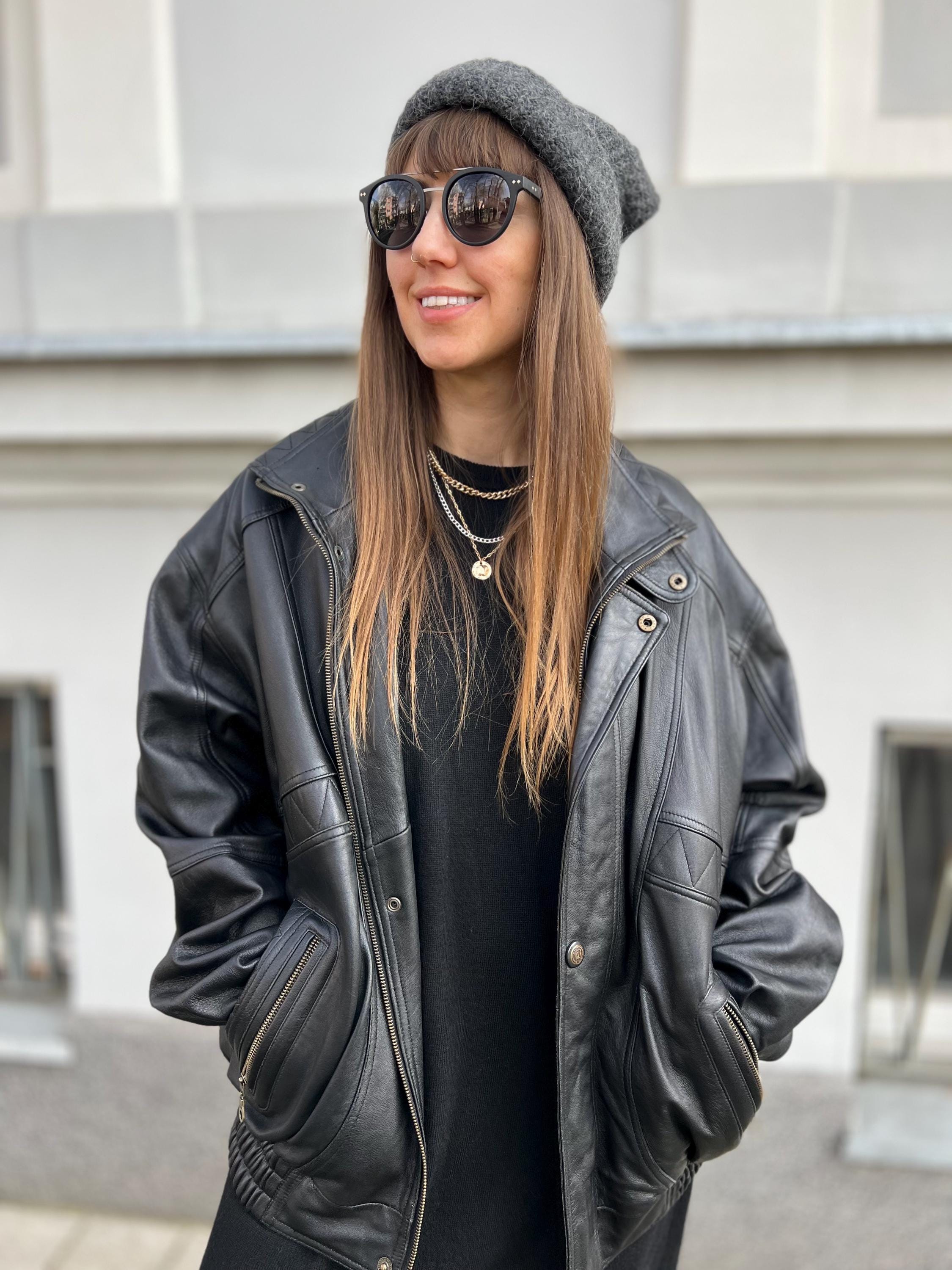 Leather Bomber Jacket Real Vintage Black Zip Oversize 90' Streetwear Man Woman Unisex Genuine Leather 54 Xl Classic - Etsy Leather Bomber Jacket Real Vintage Black Zip Oversize 90' Streetwear Man Woman Unisex Genuine Leather 54 Xl Classic - Etsy