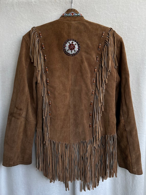 Suede vintage boho Indian jacket fringe fringes w… - image 10