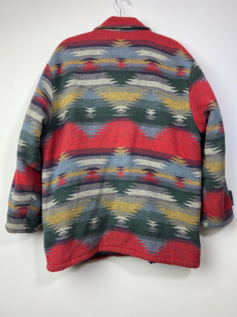 Long sweater jacket Aztec Indian Navajo boho padded vintage patterns l XL patterns patterns bohemian blanket ethno carpet image 9