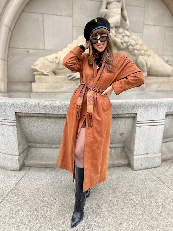 VINTAGE レザー ロングコート トレンチ ベルト USA製 TALON VINTAGE レザー ロングコート トレンチ ベルト USA製 TALON VINTAGE