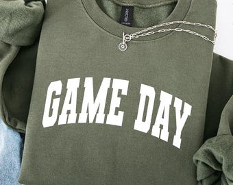 Game Day Football Sweatshirt: College Font, Women's Style
