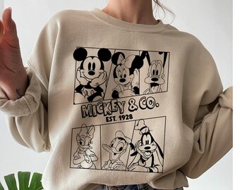 Vintage Mickey & Co 1928 Sweatshirt,Vintage Disney Shirt,Disneyland Sweatshirt,Disneyworld Shirt,Family Matching Shirt,Mickey and friends