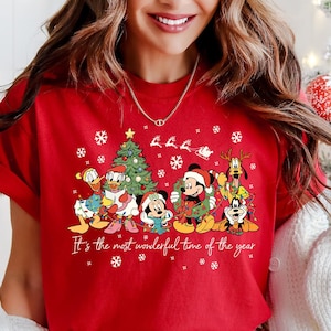 Vintage Disneyland Christmas Shirt: Comfort Colors Mickey and Friends