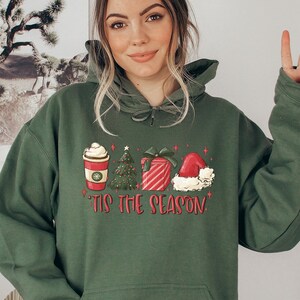 Christmas Tis The Season Hoodie,Merry Christmas Sweatshirt,Christmas Crewneck,Cute Winter Sweatshirt,Winter Hoodie,Holiday Sweatshirt,Xmas