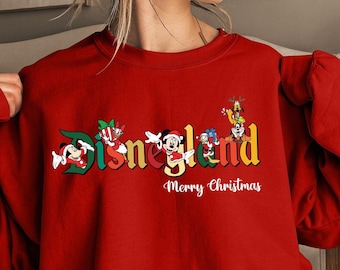 Mickey and Friends Christmas Sweatshirt,Vintage Disneyland Christmas Sweatshirt,Disneyland Sweatshirt,Christmas Family Shirt