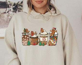 Christmas Gingerbread Hoodie,Christmas Sweatshirt,Christmas Coffee Shirt,Women's Christmas Hoodie,Coffee Lover Sweatshirt,Christmas Gift