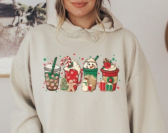 Christmas Coffee Hoodie,Christmas Hoodie,Christmas Sweatshirt,Christmas Crewneck,Women's Sweatshirt,Coffee Lover Sweatshirt,Christmas Gift