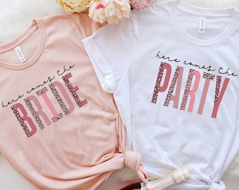 Here Comes The Bride Shirt,Here Comes The Party Shirt,Bachelorette Party Shirt,Bridesmaid Gift,Group Party Shirts,Country Bridal Party Shirt
