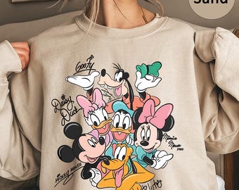 Retro Mickey and Friends Signatures Sweatshirt,Disney Characters Shirt,Mickey&Co Shirt,Disneyland Sweatshirt,Disney Trip Shirt,Magical Shirt