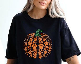Comfort Colors Paw Pumpkin Shirt,Paw Print Shirt,Dog Lover Shirt,Dog Lover Gift,Pumpkin Dog Shirt,Thanksgiving Sweatshirt,Thanksgiving Shirt