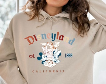 Retro Mickey And Friends Disneyland Est 1955 Hoodie,Vintage Disneyland Crewneck Sweatshirt,Disneyland Shirt,Family Vacation Sweatshirt Shirt