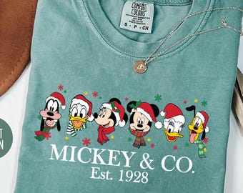 Comfort Colors Christmas Mickey&Co Shirt,Mickey and Friends Christmas Shirt,Disneyland Christmas Shirt,Disneyland Shirt,Disney Christmas Tee