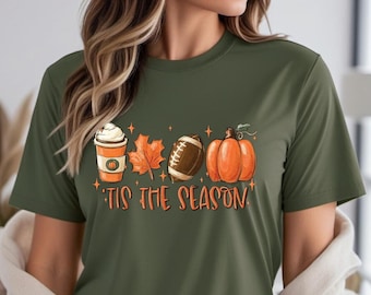 Tis The Season Shirt,Pumpkin Shirt,Tis The Season Football Shirt,Thanksgiving Gift,Fall Gift,Fall Shirt for Women,Football Lover Shirt
