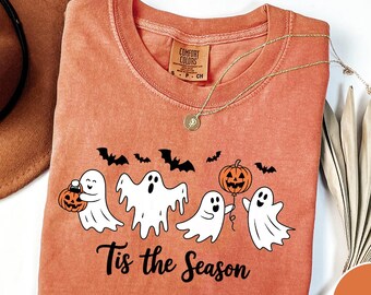 Comfort Colors Halloween Ghost Shirt: 'Tis The Season Graphic Tee