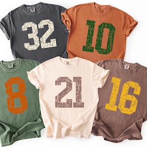 Comfort Colors Custom Number Shirt,Personalized Sports Number Shirt,Football Number Shirt,Your Number Shirt,College Football,Game Day Number