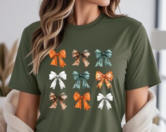 Fall Pumpkin Bow Shirt,Fall Coquette Bow Shirt,Fall Shirt,Fall Pumpkin Bow Shirt,Fall Apparel,Fall Shirt,Fall Gift,Thanksgiving Shirt