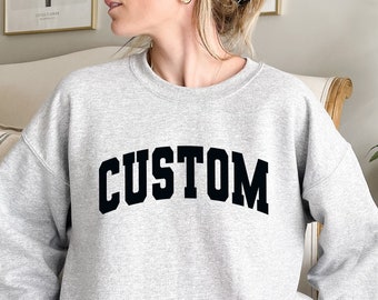 College Letter Sweatshirt,Custom State Sweatshirt,Custom College Text,Personalized Crewneck Sweater Hoodie,University State,Custom City Name