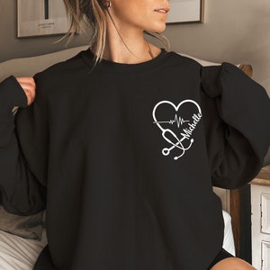Nurse Sweatshirt,Personalized Sweatshirt,Nurse Graduation Gift,Custom Nurse Sweatshirt ,New Nurse Gift,Registered Nurse,Nurse Appreciation