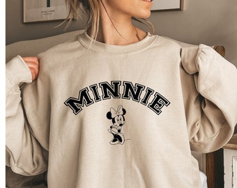 vintage sweat-shirt Minnie, sweat-shirt ras du cou Disney, chemise famille Disney, chemise Disneyland, sweat-shirt groupe Disney, chemise voyages Disney