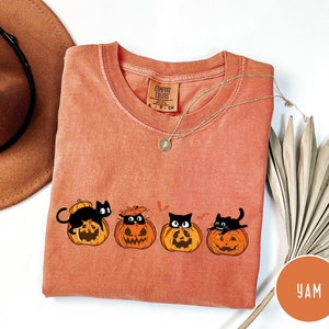 Comfort Colors Halloween Shirt,Halloween Black Cat Shirt,Halloween Black Cat Sweatshirt,Halloween Cat Shirt,Cat Lover Shirt,Cat Lover Gift
